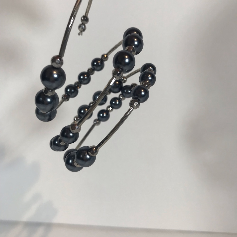 Simulated Gray Pearls Stackable Wrap Bracelets Fo… - image 4